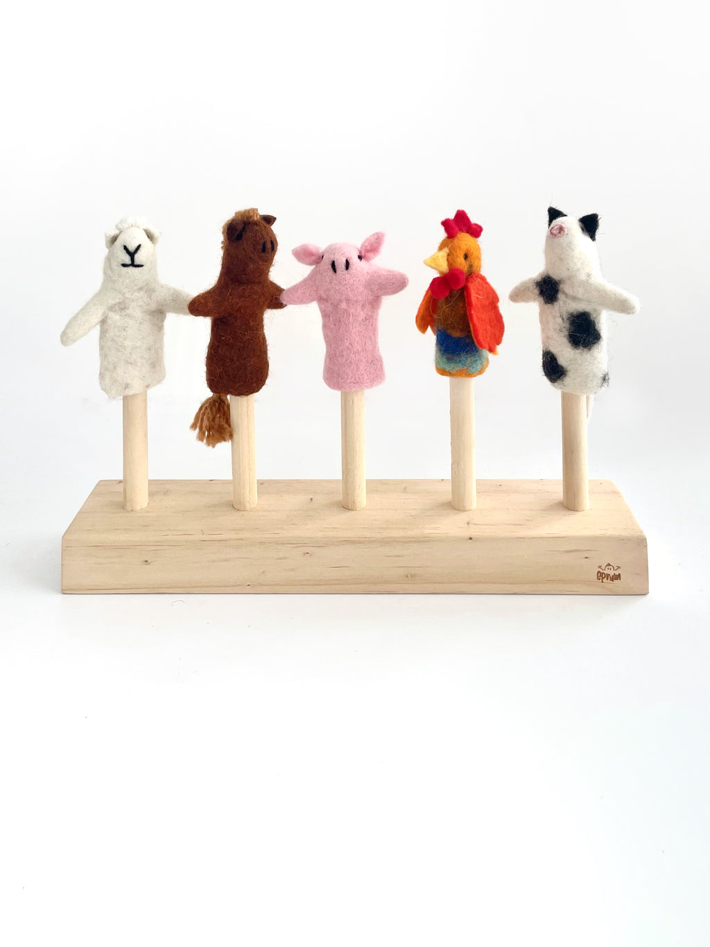 Finger Puppets: Farm Animals + Puppet Stand