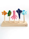 Finger Puppets: Underwater Set + Puppet stand